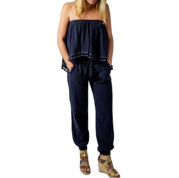 CALYPSO st Barth strapless jumpsuit tassel drawstring - Picture 1 of 10